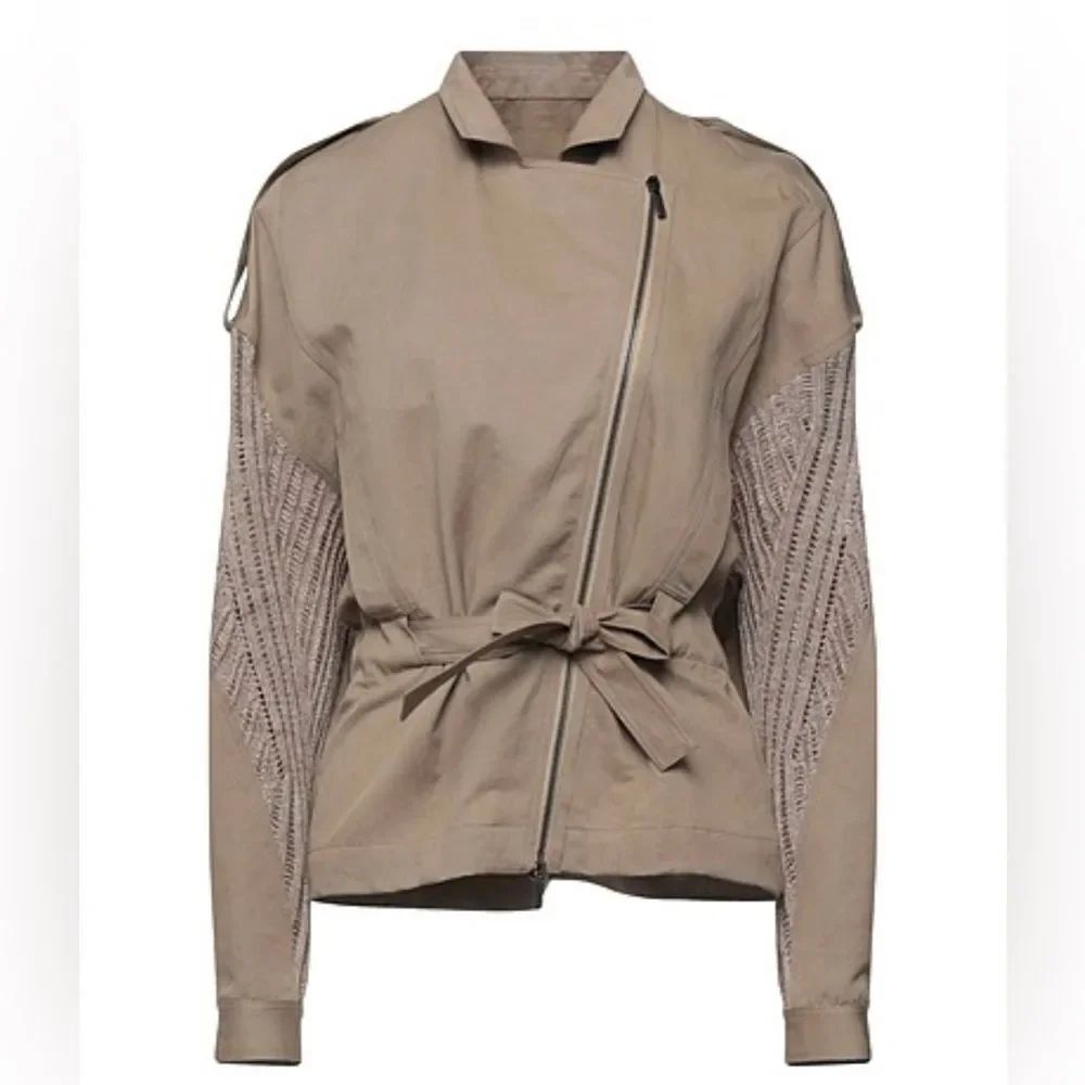 Gentry Portofino cotton/linen blend jacket with knit details, M